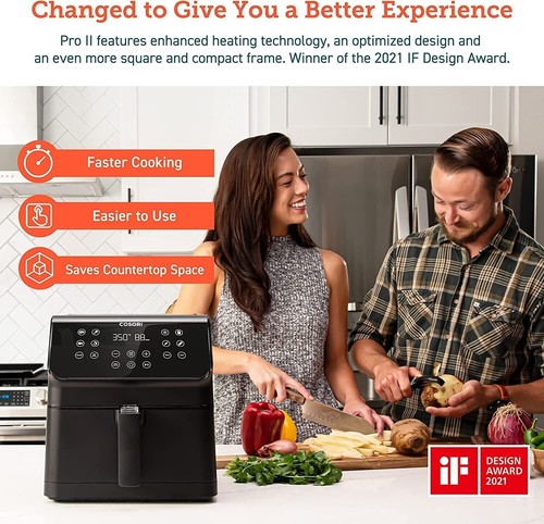 COSORI Pro II Air Fryer Backofen Combo 5,8 Quart Max XL großer Herd, schwarz - Bild 5 von 11