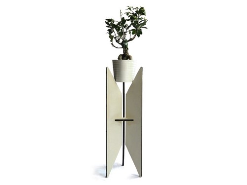 Modern Tripod Wood Plant Stand Alone & Stylish Tealight Candle Flowerpot Holder - Picture 2 of 5