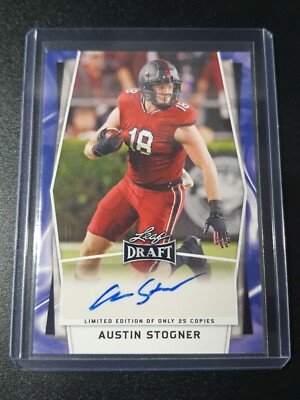 Austin Stogner - Leaf Draft 2022 - Falcons, Oklahoma Sooners - Blue - Auto - /25