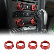 4pcs Car Air Conditioning Switch Knob Ring Trim Bezel for Ford Mustang 2011-2014
