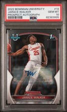 PSA 10 - JARACE WALKER Auto - 2022 Bowman University Chrome Prospect Autograph