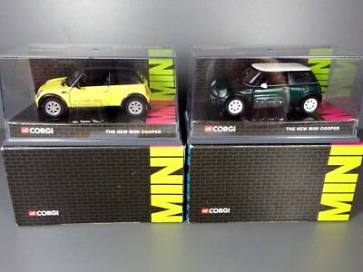Corgi 1:36 BMW Mini Cooper CC86506 CC86504, Dakar Yellow/British Racing Green