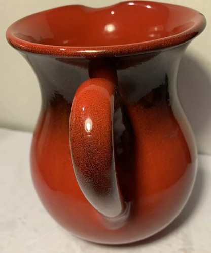 FABRIQUE EN ITALIE Made in Italy Red Black Stoneware.PITCHER Glazed CLAY 6.75" - Picture 3 of 12