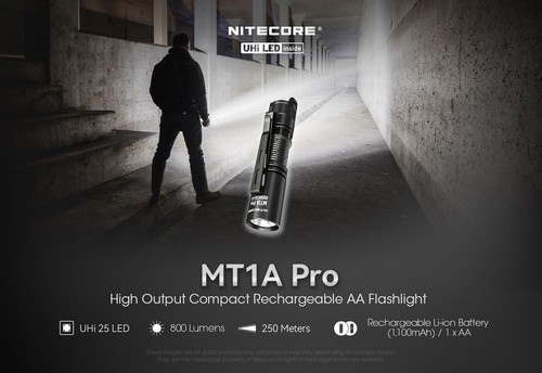 Nitecore MT1A PRO High Output Compact Rechargeable AA Flashlight -800 Lumens - Picture 2 of 10