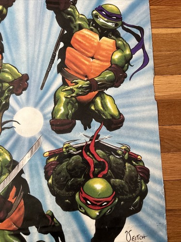 TEENAGE MUTANT NINJA TURTLES GENUINE AUTHENTIC VINTAGE VEITCH 89 POSTER - Picture 5 of 16