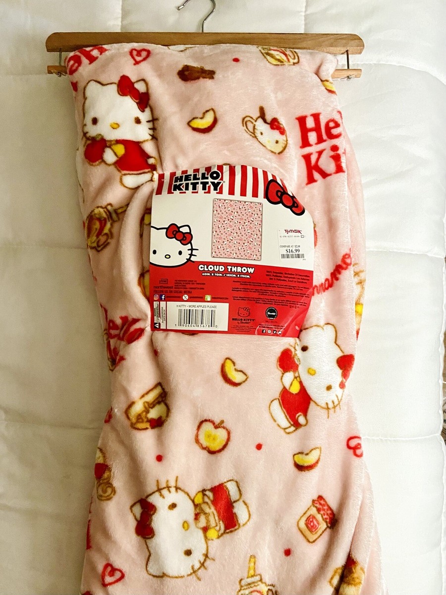 Hello Kitty 'More Apples Please' 60 x 70” Plush Cloud Throw