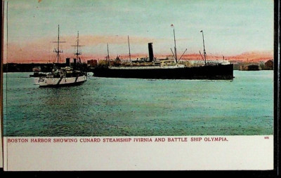 4 Boston, MA historic waterfront post cards c. 1903