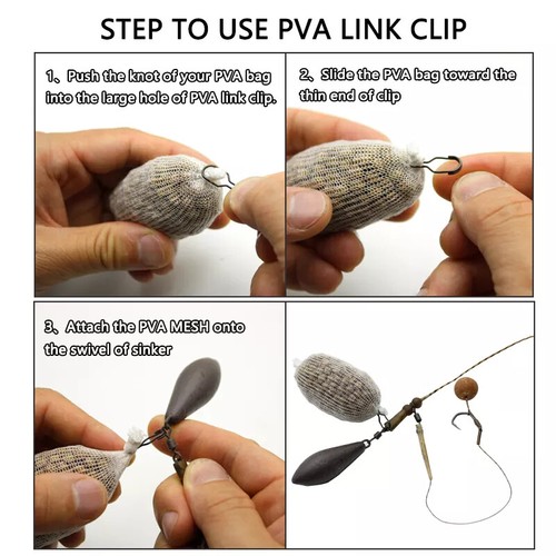 PVA Bag link clip's for Carp Barbel Coarse Fishing Terminal Tackle UK seller - Picture 2 of 24