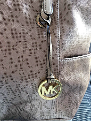 Michael Kors Jet Set Bolso de Hombro Metálico Dorado Cartera Firma Logotipo Dije - Imagen 4 de 21