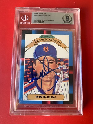 Ron Darling Mets 1988 Donruss DK Diamond Kings Card Signed Auto Beckett ...