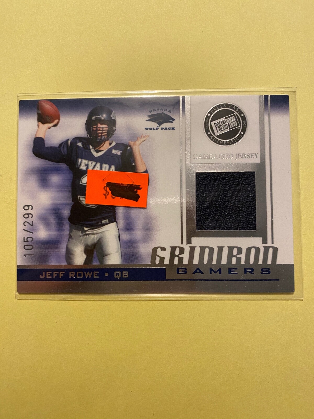 FILA A30.456 2007 Press Pass SE Game Day Gear Maglie Oro #JR2 Jeff Rowe 299