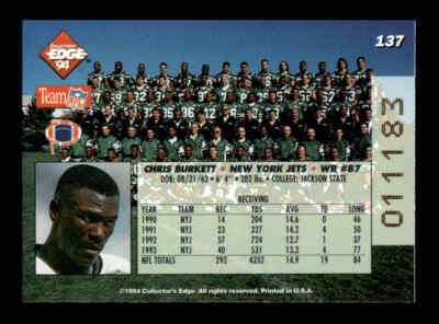 2) 1994 Collector's Edge Pop Warner #137 Chris Burkett New 2) 1994 Collector's Edge Pop Warner #137 Chris Burkett New