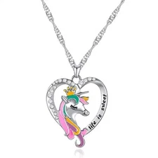 San Francisco Music Box Child Unicorn Charm Necklace, Child Gift Necklace
