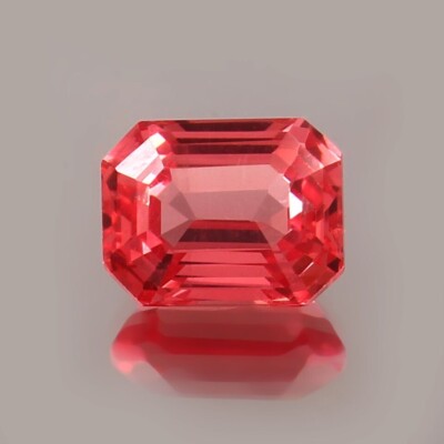 Certified Natural Ceylon Padparadscha Sapphire Radiant Cut Loose Gemstone 9x7 MM