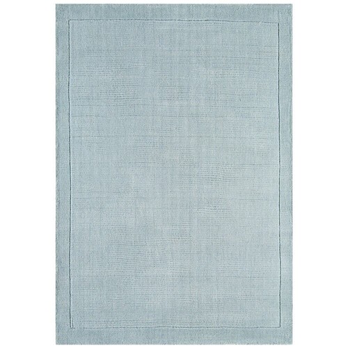 York Rug Duck Egg Blue Wool Rug Plain With Border Living Room Bedroom Area Rugs - Picture 2 of 8