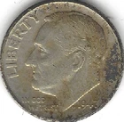 1947-P,  Roosevelt Dime, Silver, circulated (U.S. Coin, Money Collectible)