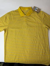 Nike Dri-FIT Victory Yellow Stripe Golf Polo Size Medium