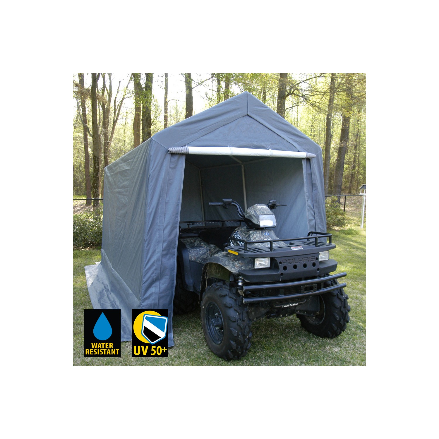 7 Ft X 12 Ft Garage - Green Silver 7' X 12'