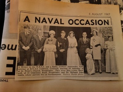 Xm52 Ephemera 1967 Hochzeitsbild Broadstairs Lynne Barnwell Richard Smith 