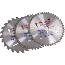 Saw Blade Neilsen 3pc Tct Circular Mitre Blades 235mm Set Wood Metal Constructio
