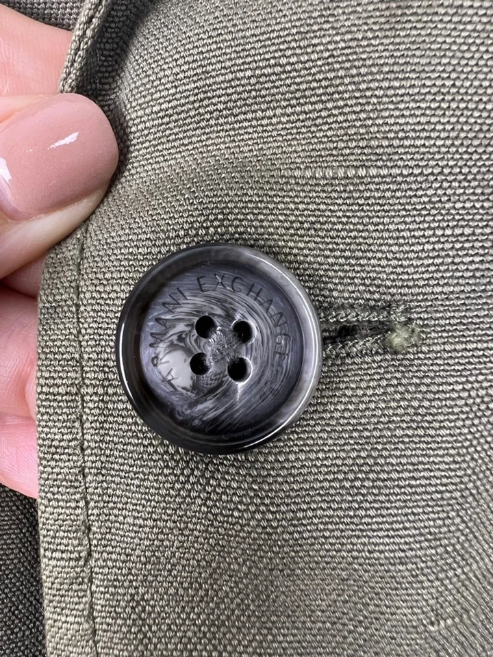 Armani Exchange Men’s Olive Green Cotton Linen Blazer Jacket Size L Casual Sport - Image 2 of 4