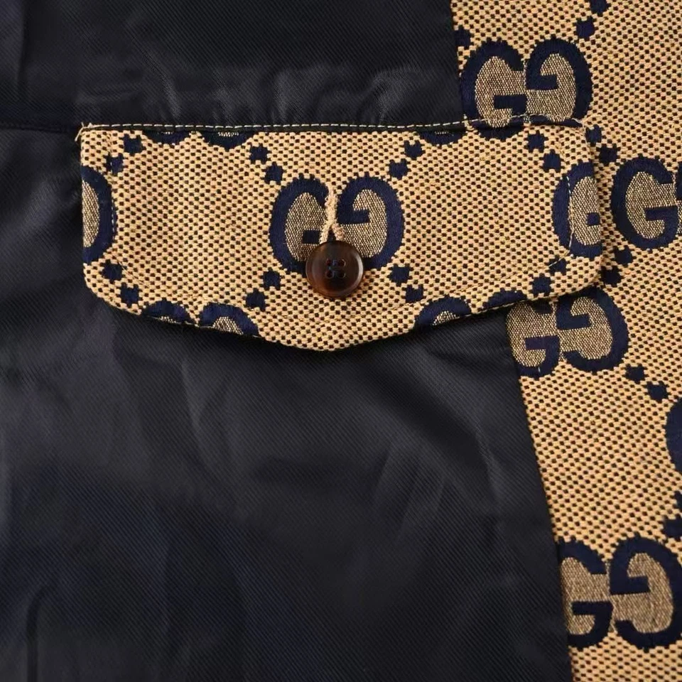 Gucci GG Monogram Men's Lapel Retro Classic Jacket  Casual Coat Brown New - Image 2 of 4