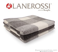 Coperta Matrimoniale di LANEROSSI Art. PAMELA CHECK Var. BIANCO/GRIGIO - misura