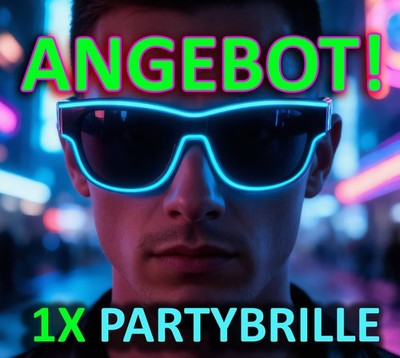 LED Licht Neon Sonnenbrille leuchtet blau Techno Rave Cosplay Party Festival Pop
