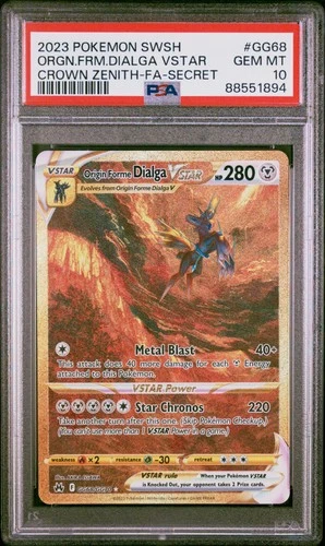 2023 Pokemon Crown Zenith Origin Form Dialga Vstar #GG68 GEM MT PSA 10 Fa-Secret