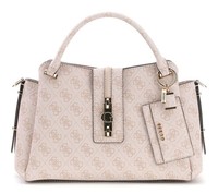 Guess Yvonne Logo Girlfriend Satchel UmhäNgetasche Tasche Stone Logo Beige Neu