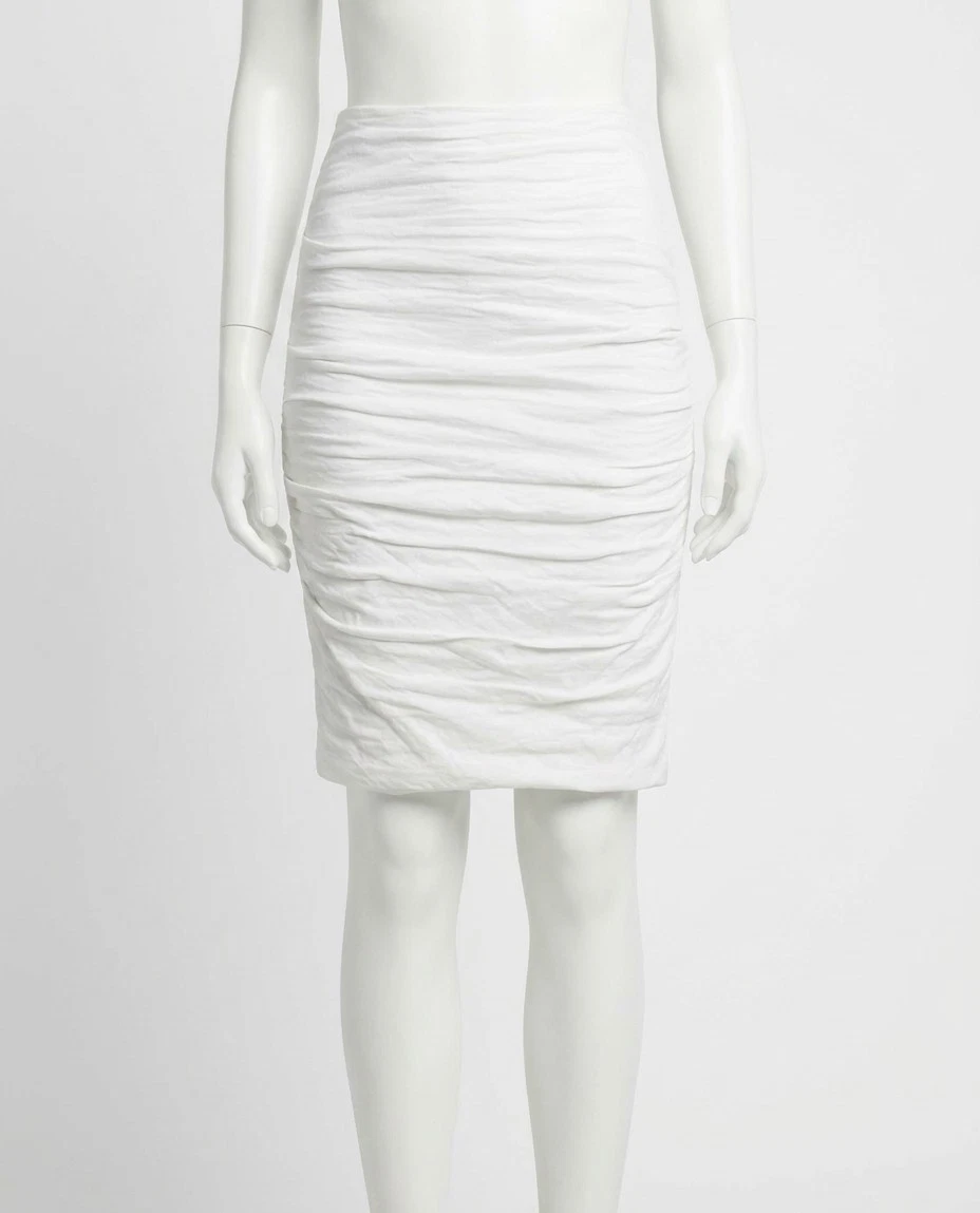 Nicole Miller Cotton Metal Sandy Skirt White