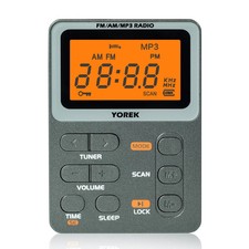 Portable Pocket Digital LCD AM FM Radio Stereo MP3 USB Rechargeable w/Earphones