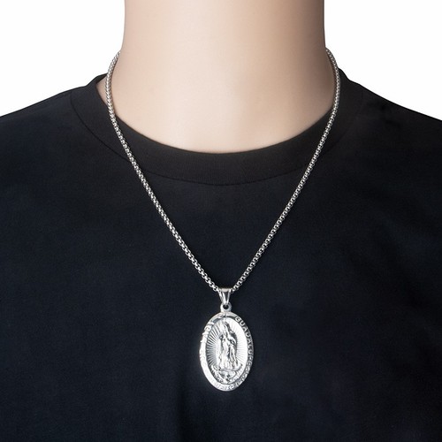 Neu Katholische Jungfrau Maria Unsere Liebe Frau von Guadalupe Medaille Anhänger Halskette Kette - Bild 4 von 6