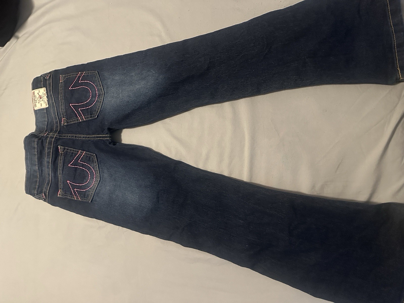 True Religion Little Girls Pink Denim 10/12 Jeans Flared Leg thumbnail 5