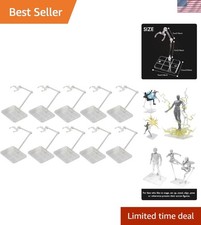 Action Figure Display Stand Set, 10pcs, Clear, Plastic