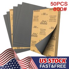 800 Grit Sandpaper 50 Packs Waterproof Sanding Sheets For Auto Body Polishing