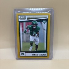 Ahmad Sauce Gardner 2022 Panini Score #325 Yellow Parallel Rookie Card