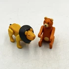 Vintage Fisher Price Little People Zoo Animal Circus Brown Bear And Lion