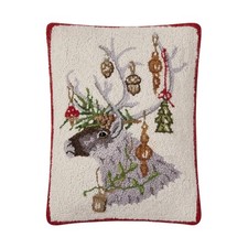 Peking Handicraft Ornament Reindeer Hook Pillow, 18-Inch, Multicolor