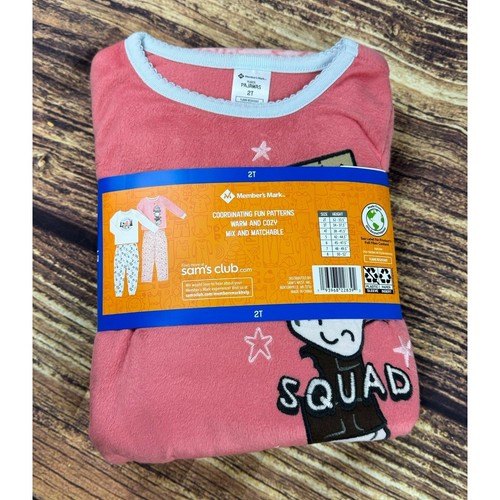Member's Mark Girl's 2T Long Sleeve & 2 Pants Favorite 4-Piece Fleece Pajama Set - Picture 2 of 5