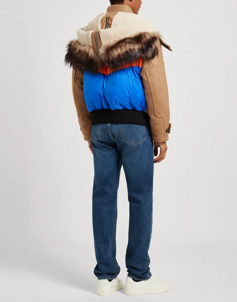 RRP €1790 DSQUARED2 Down Short Duffle Coat IT52 US42 XL Wool Blend Faux Fur Trim - Image 2 of 4