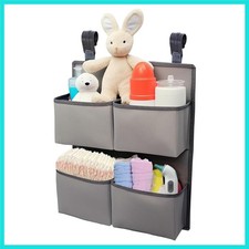 Hanging Diaper Organizer for Crib/Playpen/Bassinet   Hold 80 Diapers - 4 Dee...