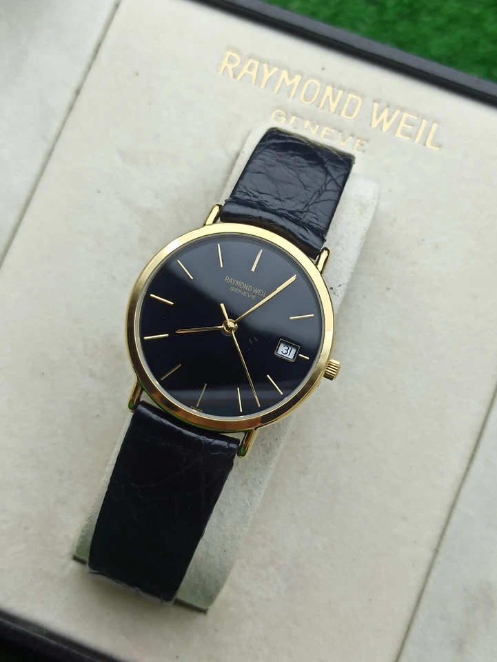 ICONIC RAYMOND WEIL GENEVE QUARTZ WATCH SWISS MADE 80s BLACK DIAL RARE & MINT - Image 4 of 4