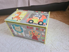 Holztruhe Spielzeug Aufbewahrungsbox Sitztruhe Kinder Jungle Holz 36x60cm