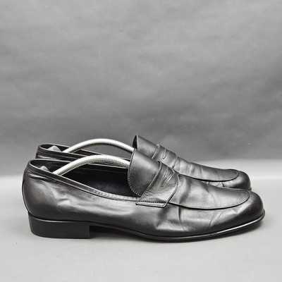 Barrett Loafers Shoes Mens 11 Black Leather Dress Penny Made in Italy Slip On