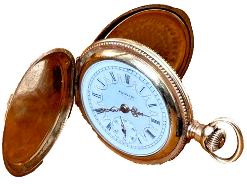 1904 Elgin Hunter Mens Pocket Watch 269 7j 0s Gold Filled Antique Vtg Works