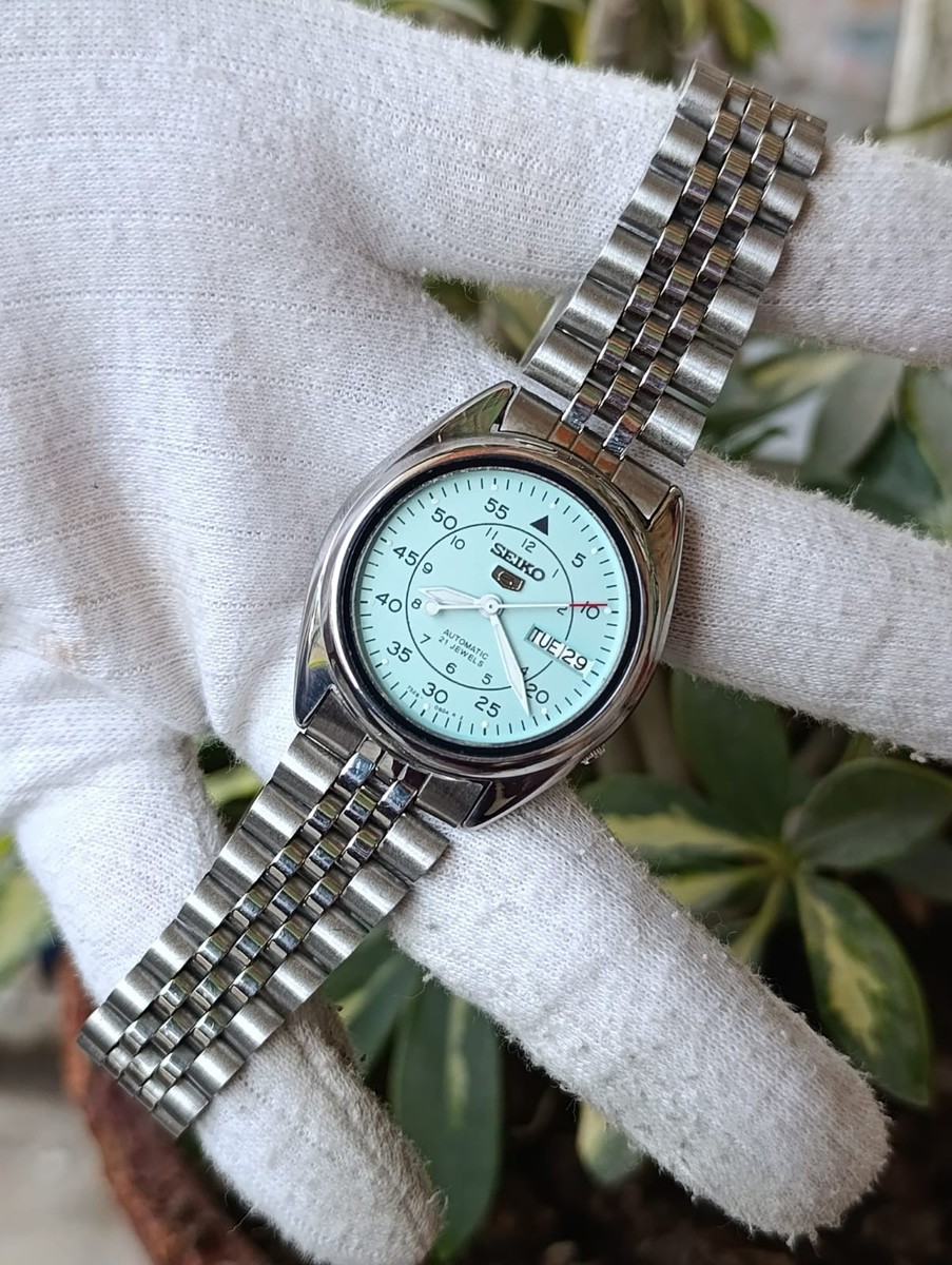 Vintage Seiko 5 Automatic Day/Date 7s26 Sky Blue Dial