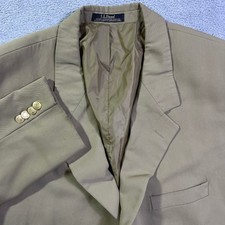 LL Bean Men's Khaki Blazer Jacket Regular Fit Made in Turkey OSG86