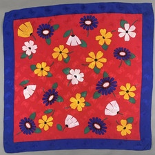 Authentic Vintage "Flowers  Butterflies" Scarf