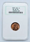 1909 VDB Lincoln Wheat 1c Cent NGC MS 66 RD OGH Old Holder  - T071